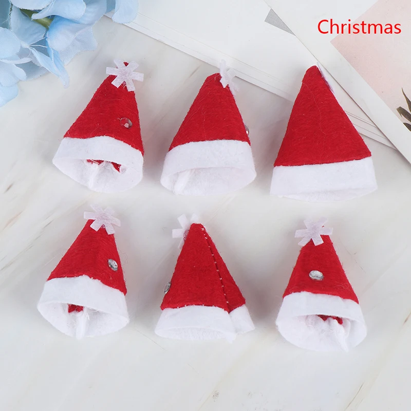12x Mini Santa Clasus Hut Frohe Weihnachten Kappe für Lollipop Kids Holiday 