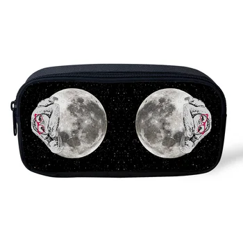 

Casual Cosmetic Bag Sloth Moon Lazy Black Sky Makeup Travel Bag Zipper Pencil Case Office Student Stationery