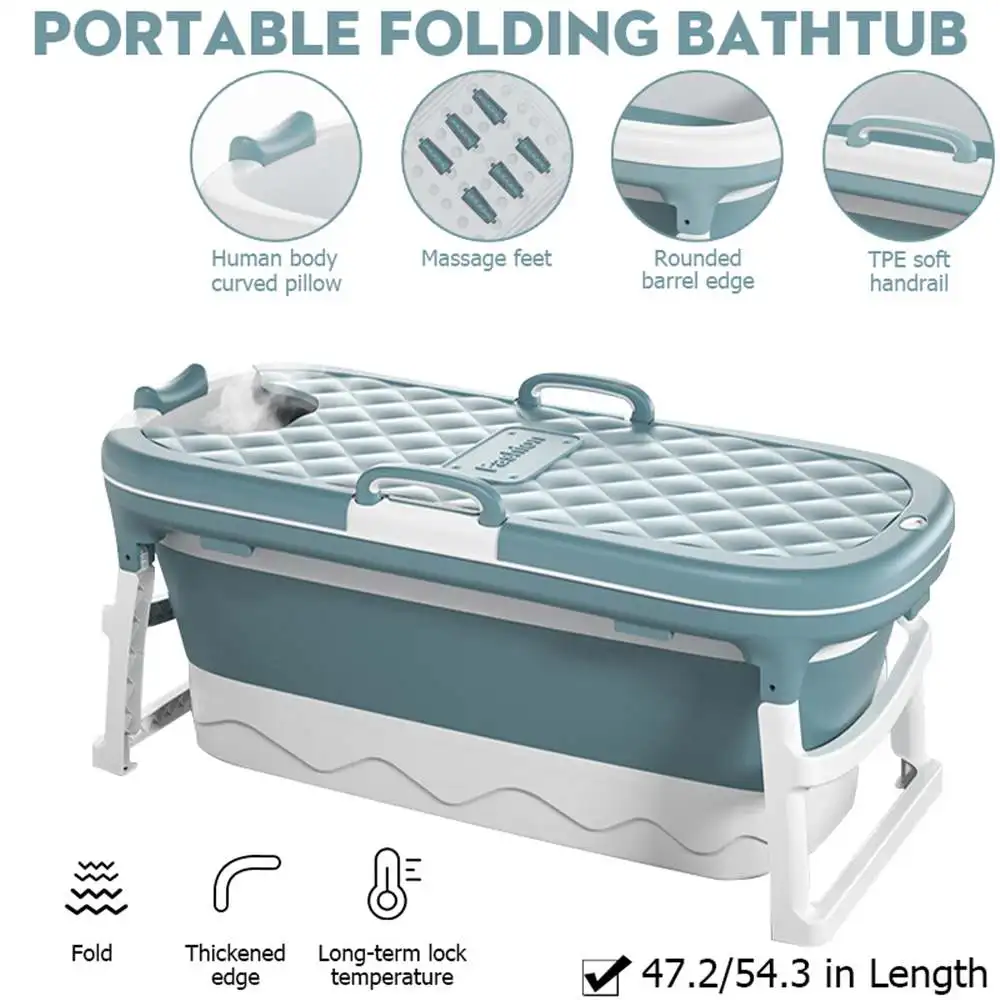 US Bathtub Bath Barrel Adult Child Folding Soaking Tub Basin Baby S 