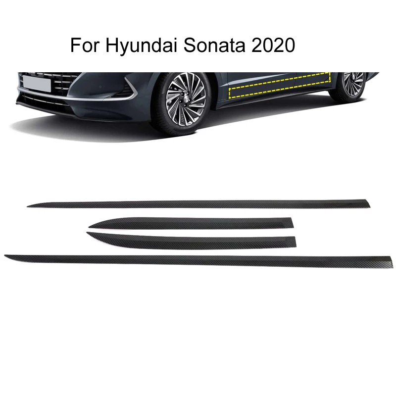 ABS-Carbon-Fiber-Exterior-Side-Car-Door-Body-Molding-Cover-Trim-4PCS-for-for-Hyundai-Sonata副本