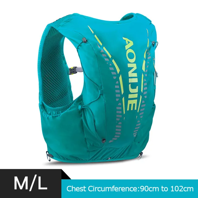 AONIJIE C962 12L green Hydration Backpack Advanced Skin Pack Bag Vest Soft Water Bladder Flask professional running bag - Color: green ML bag only