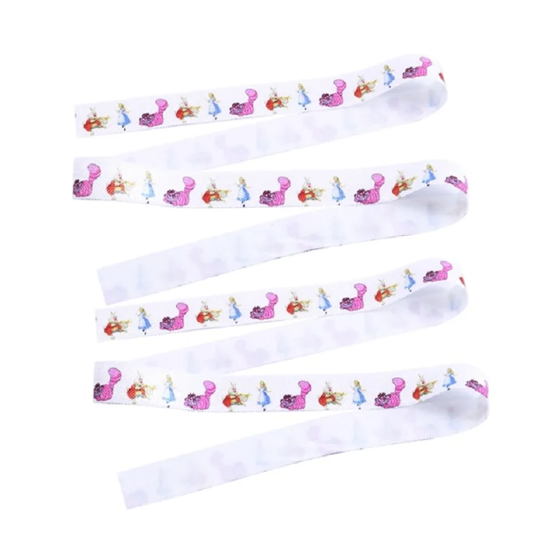 

50yards 5/8" 16mm Printed Folded over elastic FOE for Headwear Hairband Decoration DIY Sewing Crafts