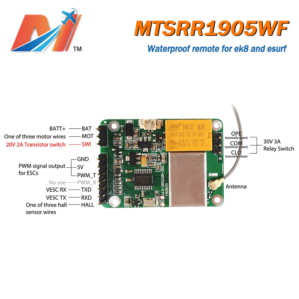 Placa de Surf Elétrica sem Fio 5v para Controle Maytech Receptor Remoto Skate Elétrico ou Prancha - Image 2