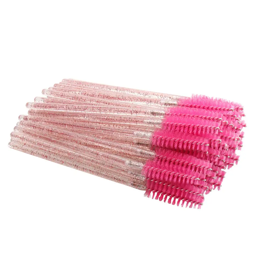

Fashion Crystal Eyelashes 200 pcs Diamond Handle Brush Mascara Wands Applicator Cosmetic Brush Disposable Make Up Brushes Tools