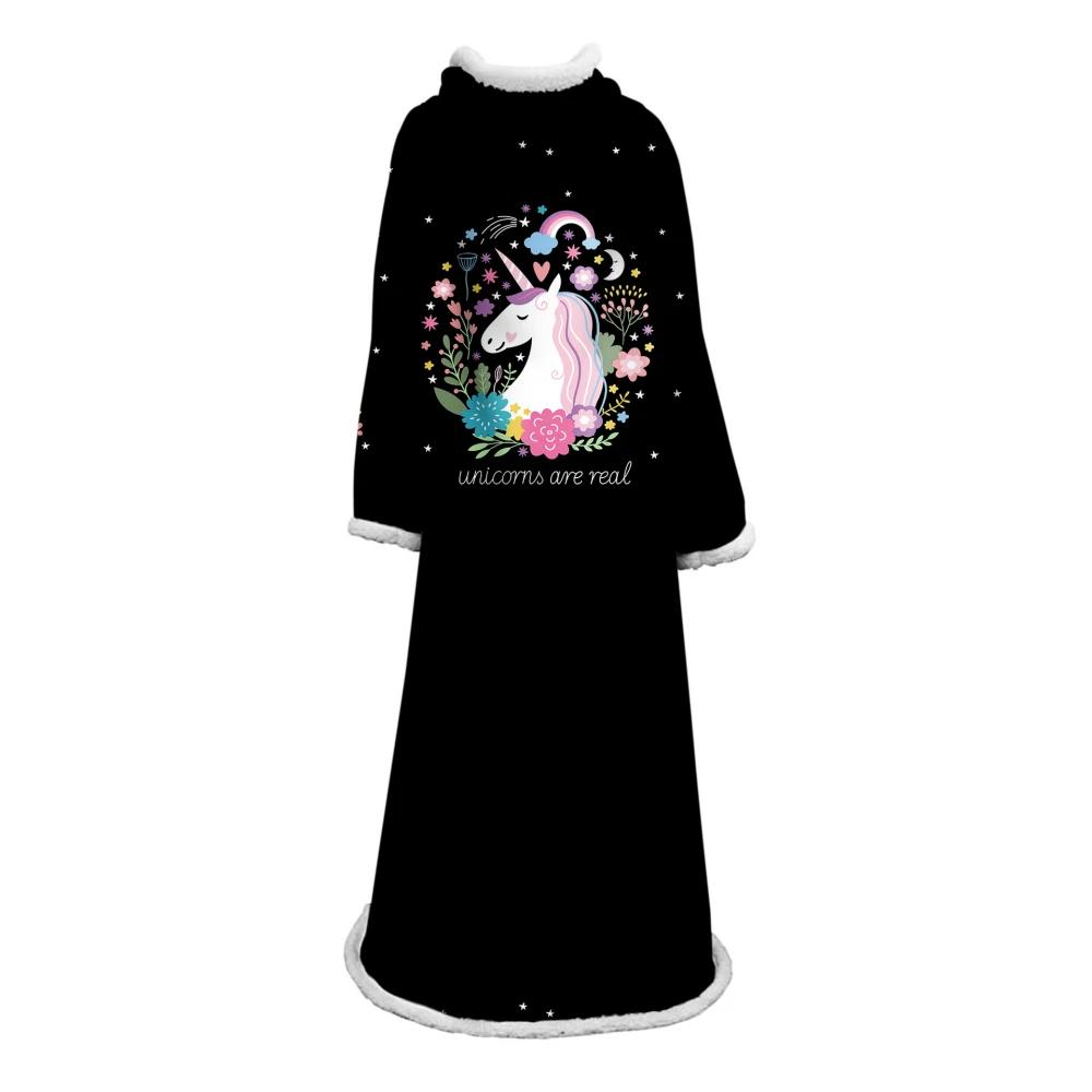 

Unicorn Blanket With Sleeves Sherpa Fleece Plush Coral Sofa Blanket Microfiber Warm Outdoor For Adults Soft Manta Drop Shipping