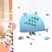 Холодильник магнитные наклейки 3D милый КИТ плитка доска для сообщений доска Wipable запись липкие Примечания советы клейкая бумага