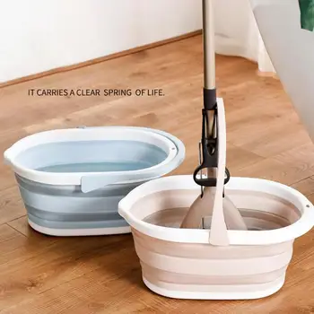 

Portable Mop Bucket Foldable Plastic Wash Basin Footbath Collapsible KItchen Dishpan Household Cleaning Accessories