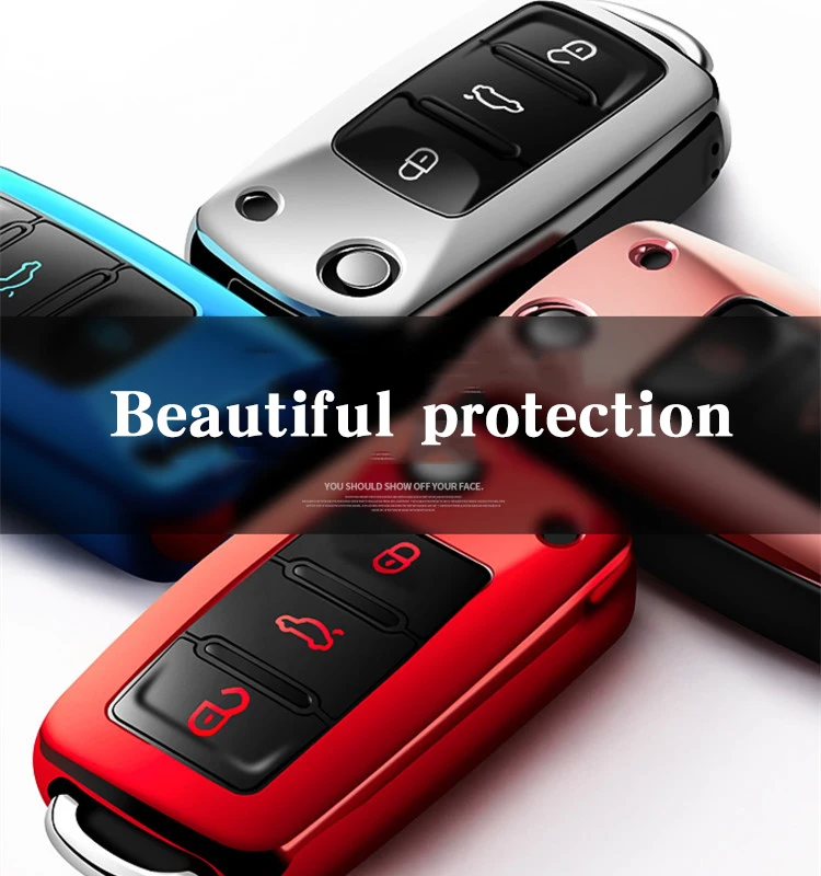 Высокое качество PC+ ТПУ чехол для ключей защитный чехол для VW Polo Bora Beetle Tiguan Passat Golf для Skoda