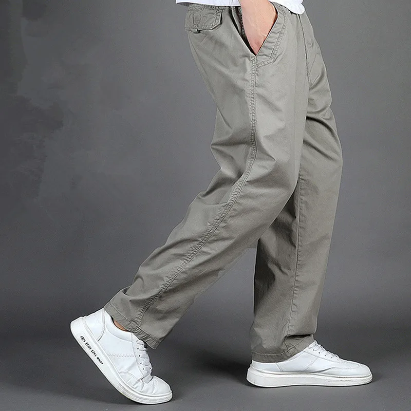 

Hot Sale 2020 Summer Thin Men's Casual Pants Loose Straight Solid Color Overalls Plus Size Sports Men's Pants All-match