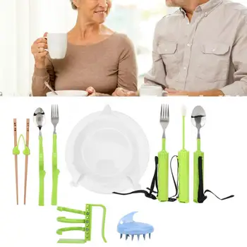 

9pcs / set Auxiliary Tableware Eating Equipment for Stroke Hemiplegia Patients Disabilities Elderly