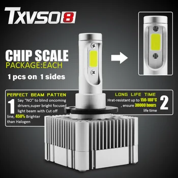 

2pcs LED Headlight D1S/D3S Headlamp Car TXVSO8 Fog Bulbs Conversion Kit
