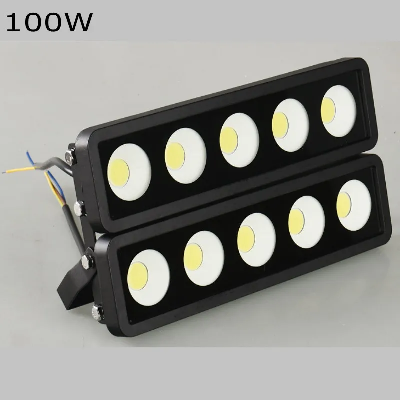 100W Black Shell 1 шт. 50 Вт 100W 150W 200W AC220V 230V 240V COB открытый Водонепроницаемый Пейзаж Двор Газон садовый Светодиодный прожектор светильник Потолочные Светильник - Испускаемый цвет: 100W Black Shell