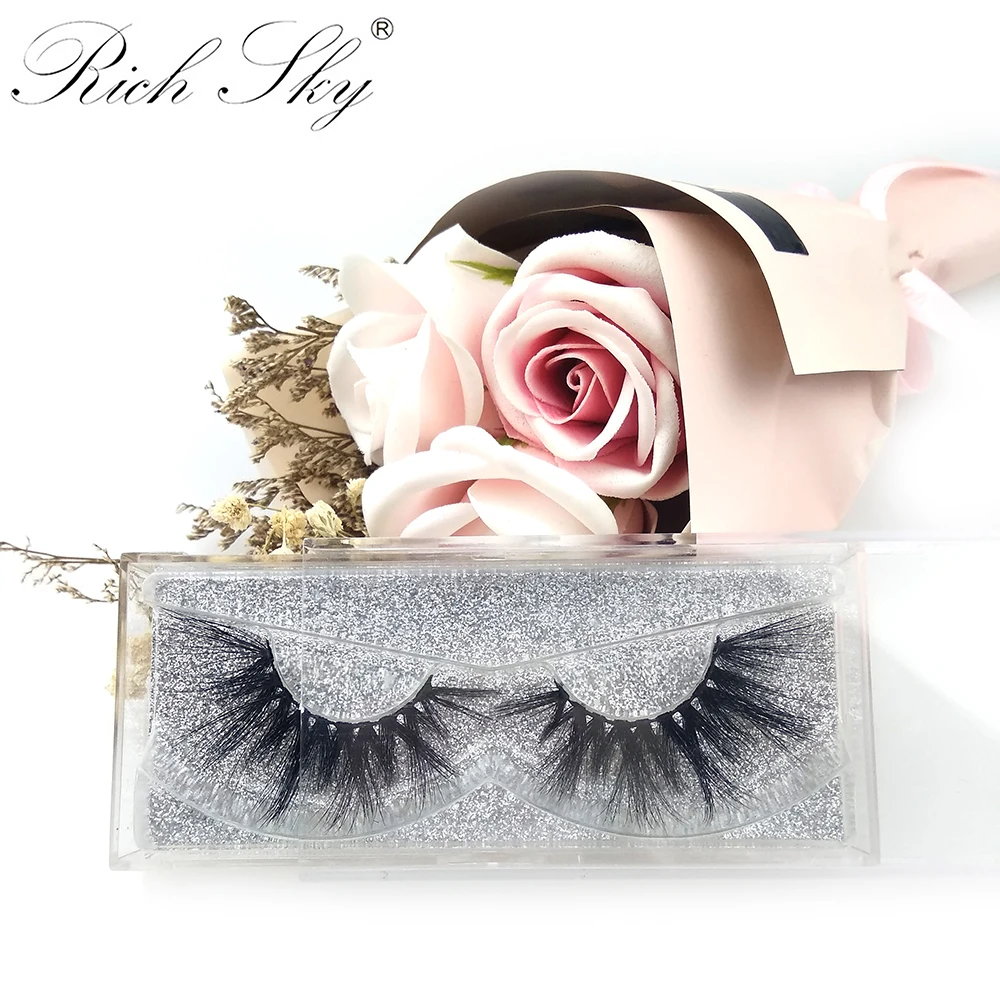 

Qingdao Rich sky mink eyelashes private label false eyelash and packaging eyelashes boxes