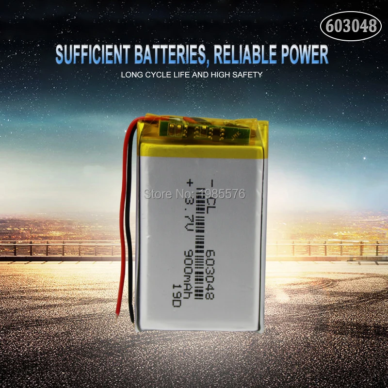 3.7V 900mAh Rechargeable Battery 603048 Lithium Polymer Li-Po li ion cells For LED Light DVD GPS MP3 MP4 MP5 PDA PSP power bank |
