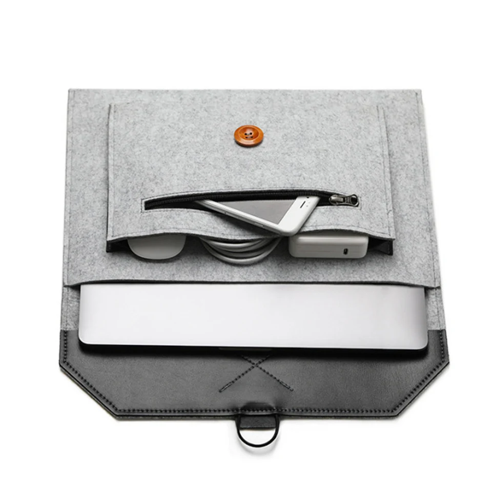 Estojo Portátil de Feltro para Notebook Capa Ultraleve de Bolso para Notebooks e Tablets Apple Macbook Asus 11.6 13 14 15 Polegadas - Imagem 2
