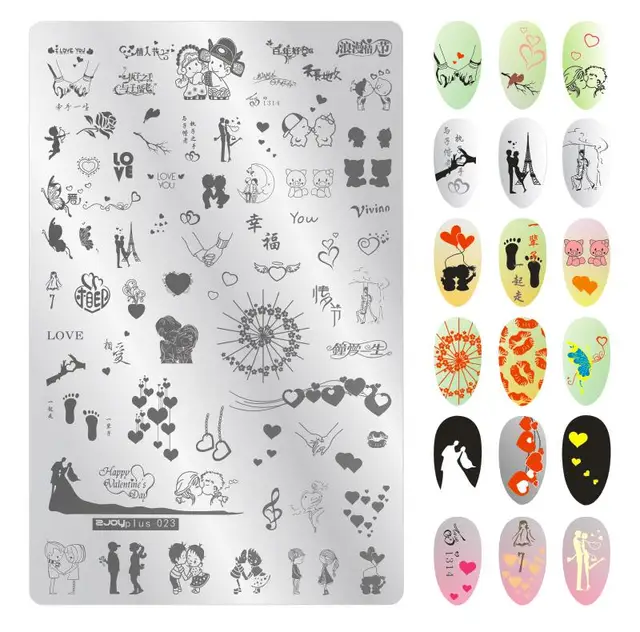Big Size 9.5*14.5cm Nail Stamping Plates Flower/geometric shaped nail art template for DIY nail art decoration plate tools PLUS23