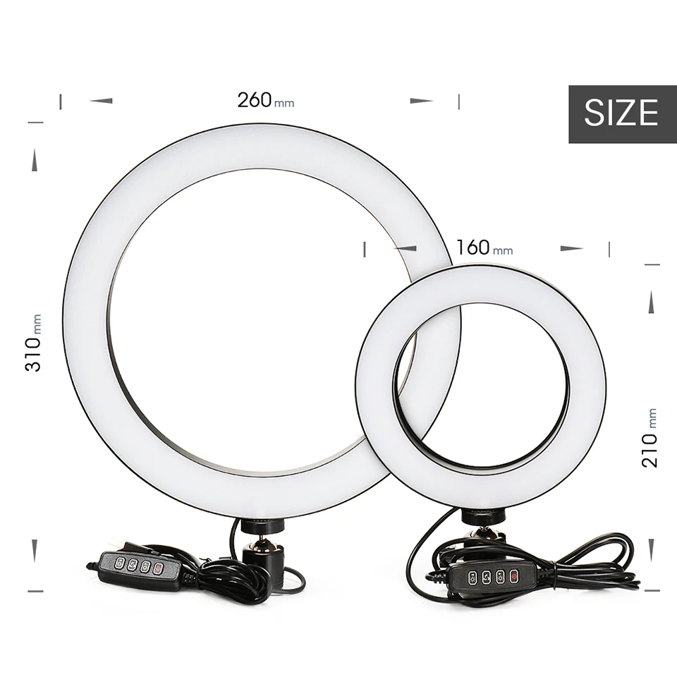 Anillo de luz con trípode para selfi, aro de luz Circular con soporte para  móvil, para