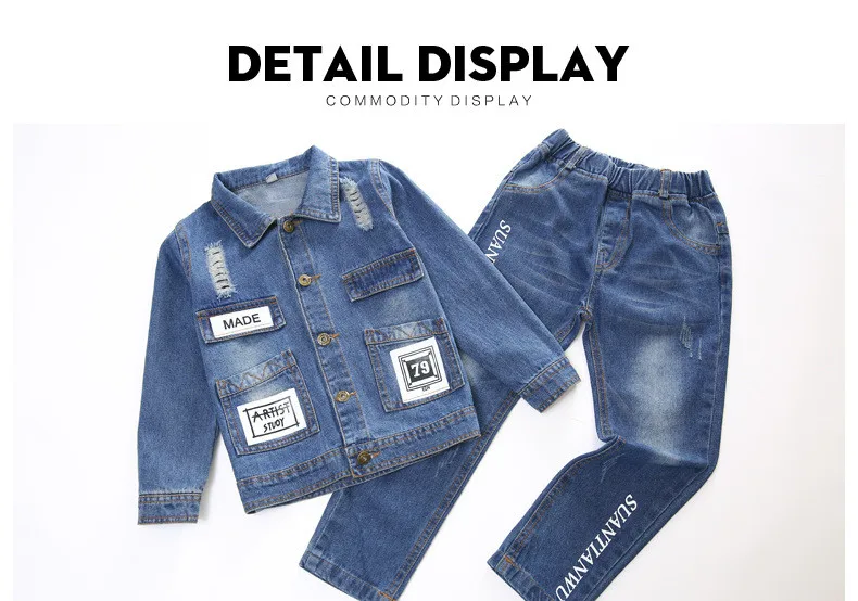 Autumn Kids Girls Clothes Set Korean Boys Clothing Sets Spring Denim Jacket For Girls Children Clothes Sets Kids Fashion