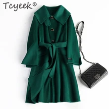 Tcyeek зимнее шерстяное пальто Женская куртка женская одежда корейское Элегантное длинное шерстяное пальто женское кашемировое Abrigo Mujer Hiver A045