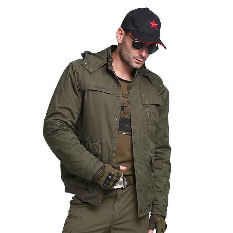 2019 Winter New Arrival Army Green Parkas Military Uniform Men's Jacket Outdoor Coat Clothes Men Short Overcoat Zipper Thicken |
