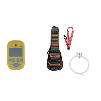 

1x M50 Metronome Digital Electronic with Yellow Clip & 4Pcs 23 Inch Ukulele Bag 6mm with Strings + Capo + Strap