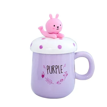

400ML cartoon creative ceramic mug mobile phone holder cup cover cute couple coffee mug with handle milk breakfast cup