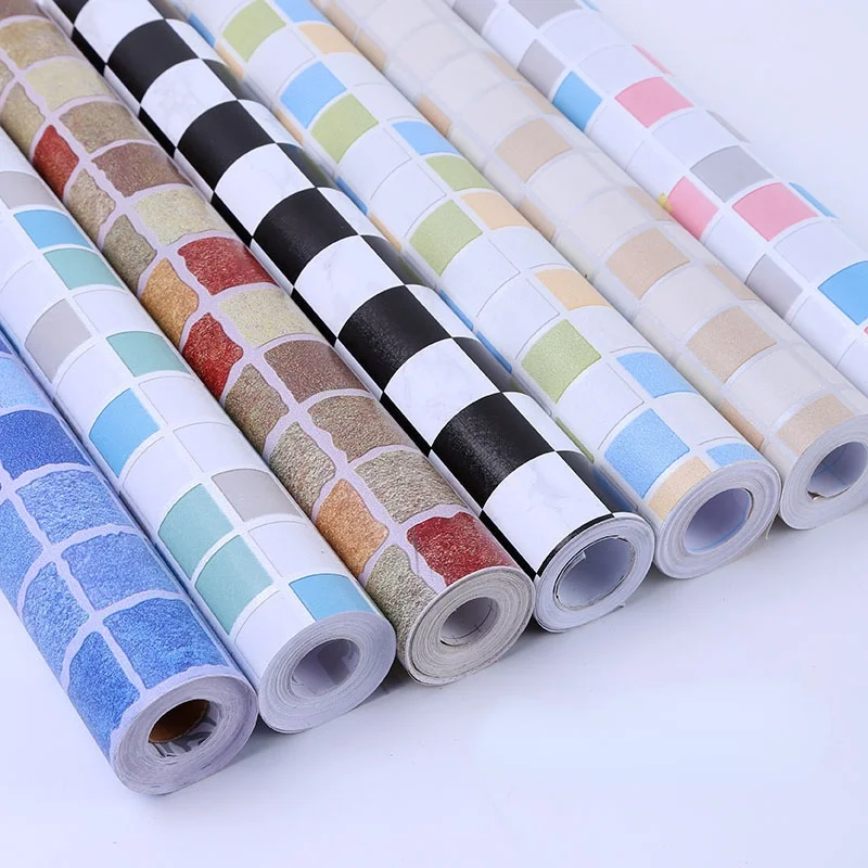 Mosaic Self-adhesive Wallpaper Toilet Wallpaper Living Room Self-adhesive Wallpaper Self-adhesive Wallpaper Square for phomemo m110 m200 320pcs roll 20x40mm square self adhesive thermal labels on white background