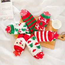 6 пар рождественских плюшевых носков-тапочек зимние теплые ворсистые пушистые очень мягкие уютные домашние носки для взрослых подарки X4YD