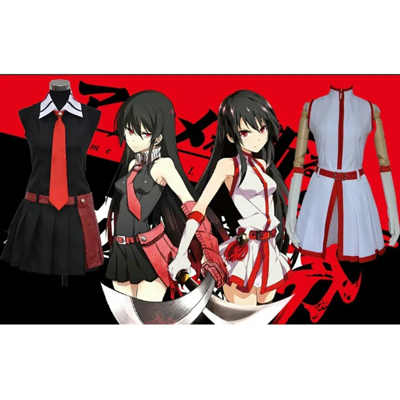 Костюм для косплея Akame ga KILL Униформа Куром полный комплект аксессуаров |