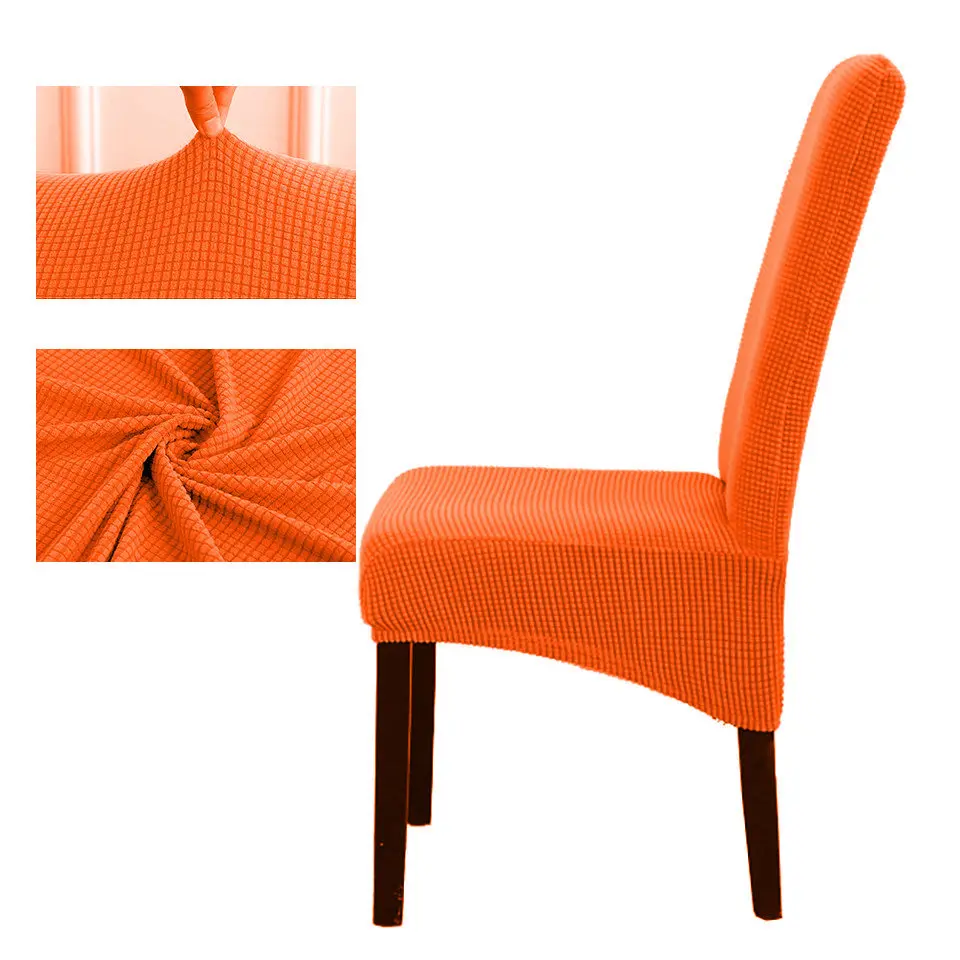 Флисовая ткань XL Размер Длинный Назад плед Чехол на стул сидение Чехлы накидка на стул из спандекса ресторан отель вечерние банкет кухня - Цвет: Orange