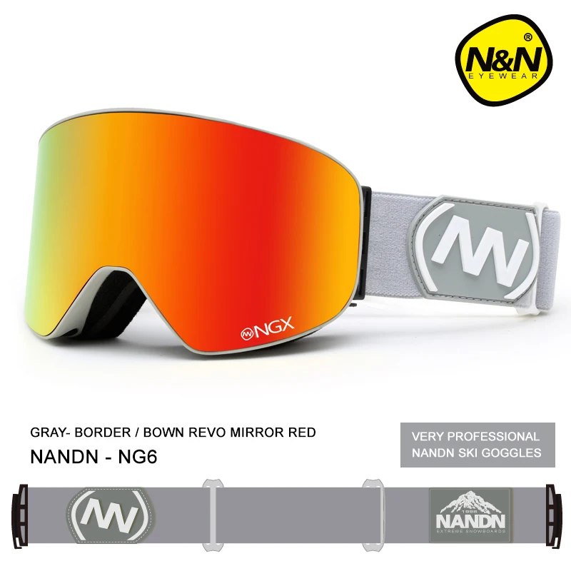 

NANDN Winter Professional Ski Goggles Anti-fog Double Lens Uv400 Skiing Snowboard Snow Motorcross Goggles Eyewear 10 Colors NG6