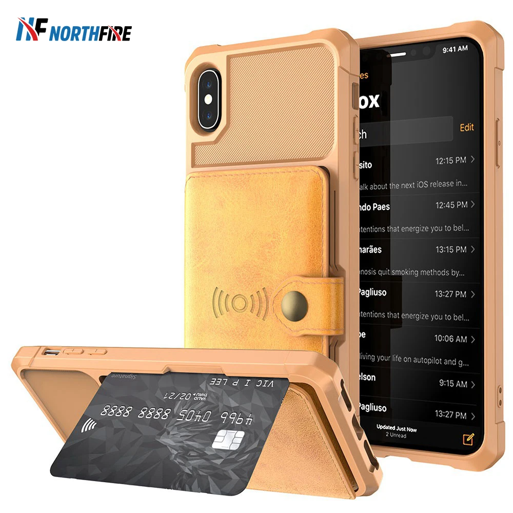 Магнитный чехол из искусственной кожи с отделениями для карт iPhone 11 Pro Max XR/XS Max/X