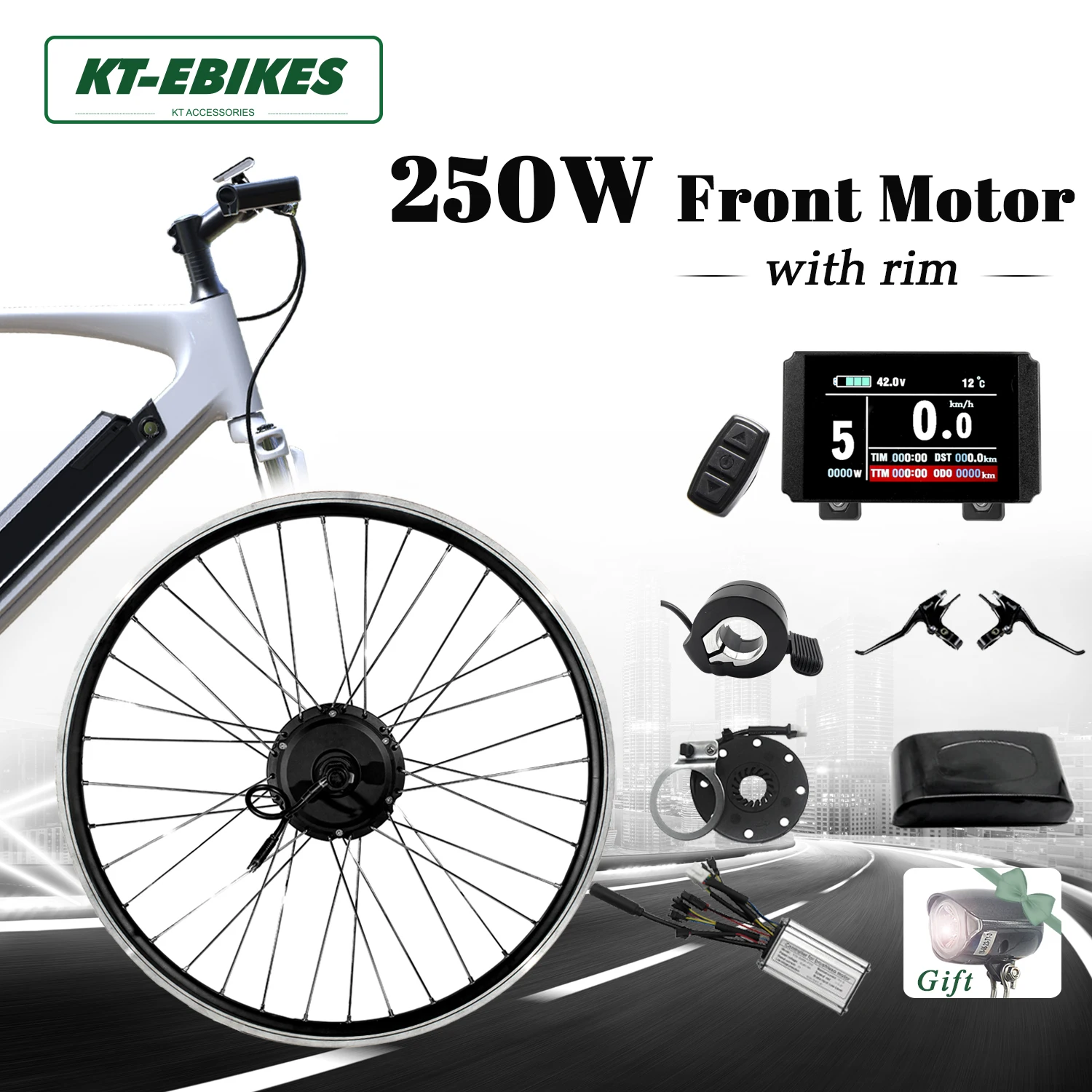 eBike Kit Front Brushless Hub Motor Wheel 36V 250W 20 26 28 Inch