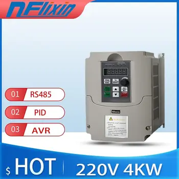 

4KW VFD, Small Frequency Inverter Single Phase 220V Micro Frequency Converter Motor Speed Controller Variable Frequency Drive