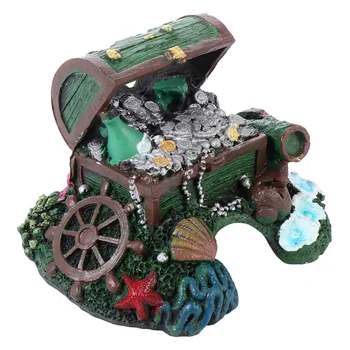 

1 PC Treasure Chest Resin Hiding Cave Aquarium Fish Shelter Lanscape Ornament Habitat for Fish Tank Home Aquarium