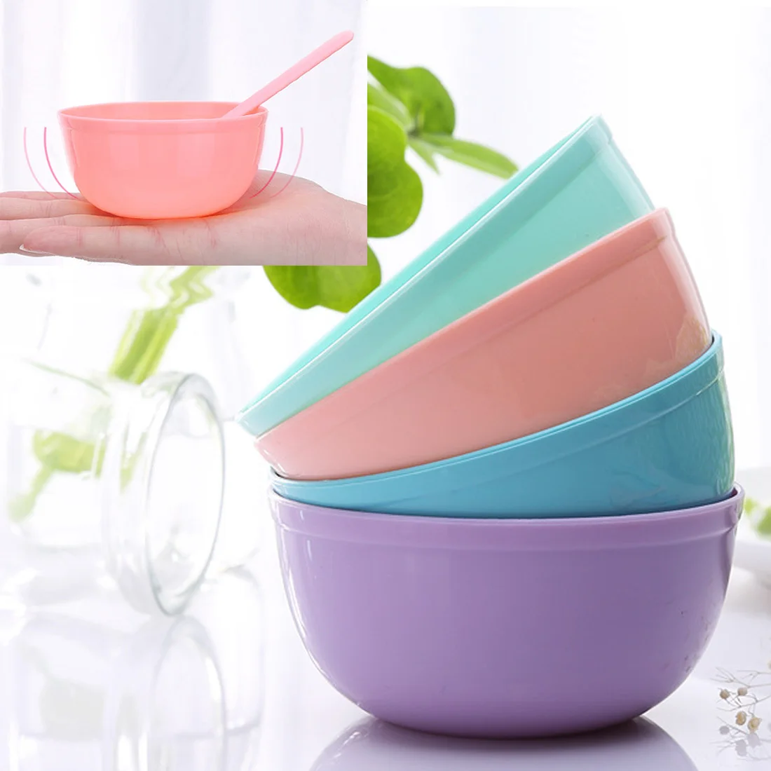 DIY пластиковая пленка чаша с маской ложка палка набор случайный цвет чаша для приготовления маски для лица домашний Макияж Красота