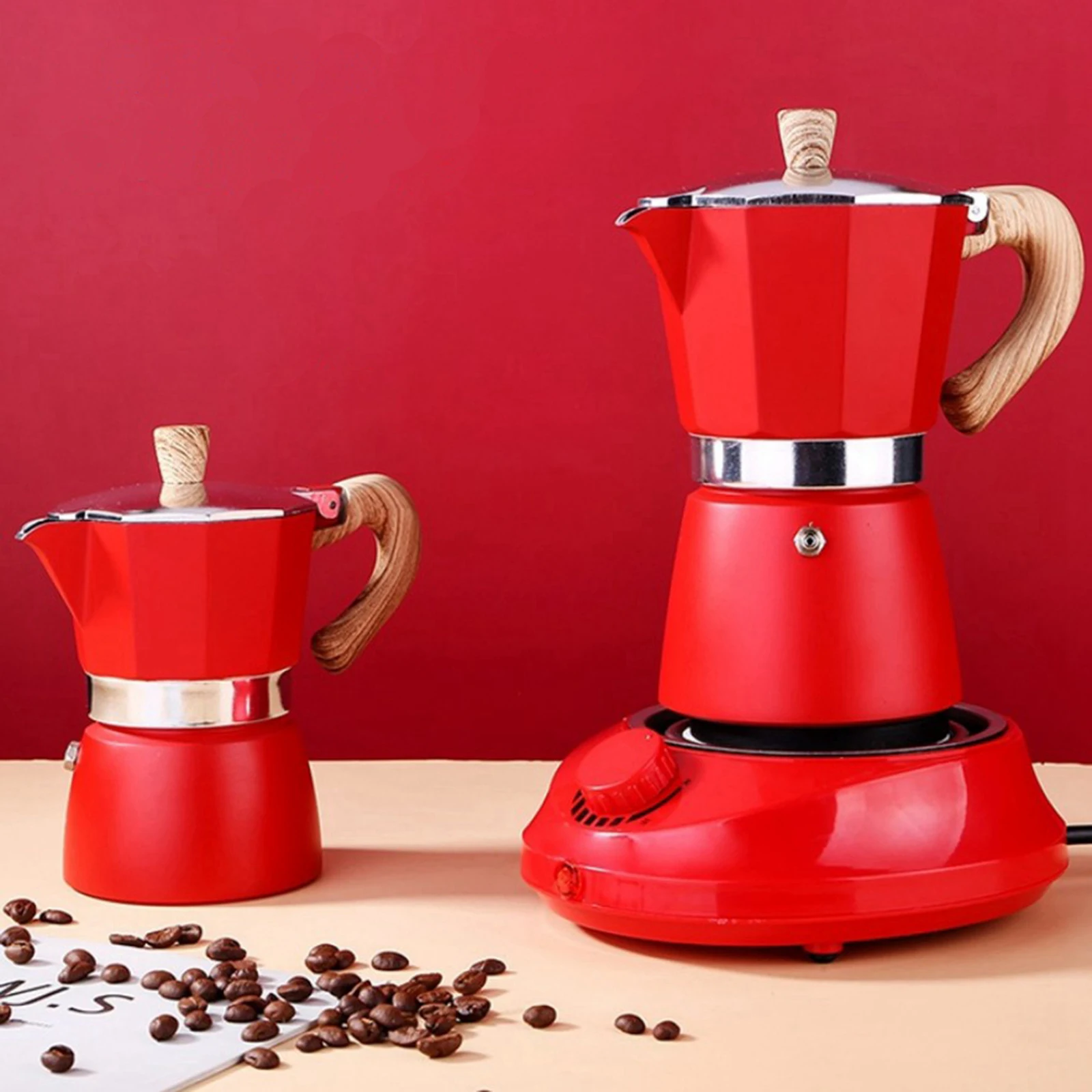 Coffee Moka Maker Italian Moka Espresso Cafe Percolator Pot Stovetop Coffee Maker Stove Top Turkish Percolator Presser Stainless