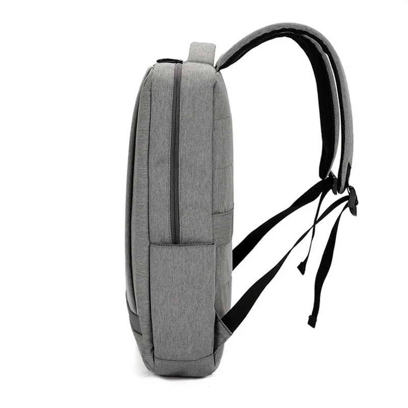 

2019 Simple Casual Nylon Backpack USB Charging Travel Bag Men's, Black Business Backpack 14-Inch