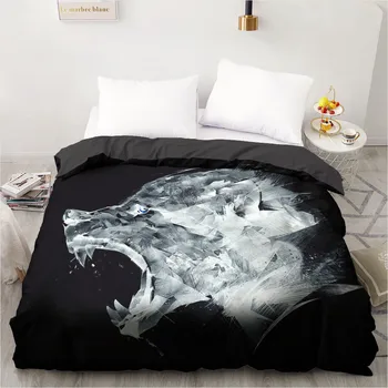 

3D Design Wolf Pattern Quilt Covers Duvet Cover Comforter Shell Blanket Case Bedding Bag203x230cm Sizes Home Textile