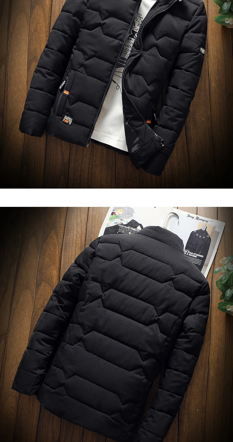 2021 Autumn Winter Mens Cotton Padded Jackets Men's Fashion Casual Outdoor Jackets Warm Coat Male Outwear Thicken Down Coats