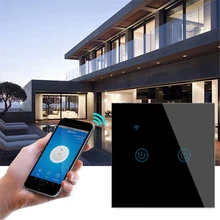 Ubaro Eu Gehärtetem Glas Tuya Smart Home Wi-Fi Schalter Unterstützung Stimme App Control Google Home Alexa Schalter 1/2/3 Gang Ac170-240V