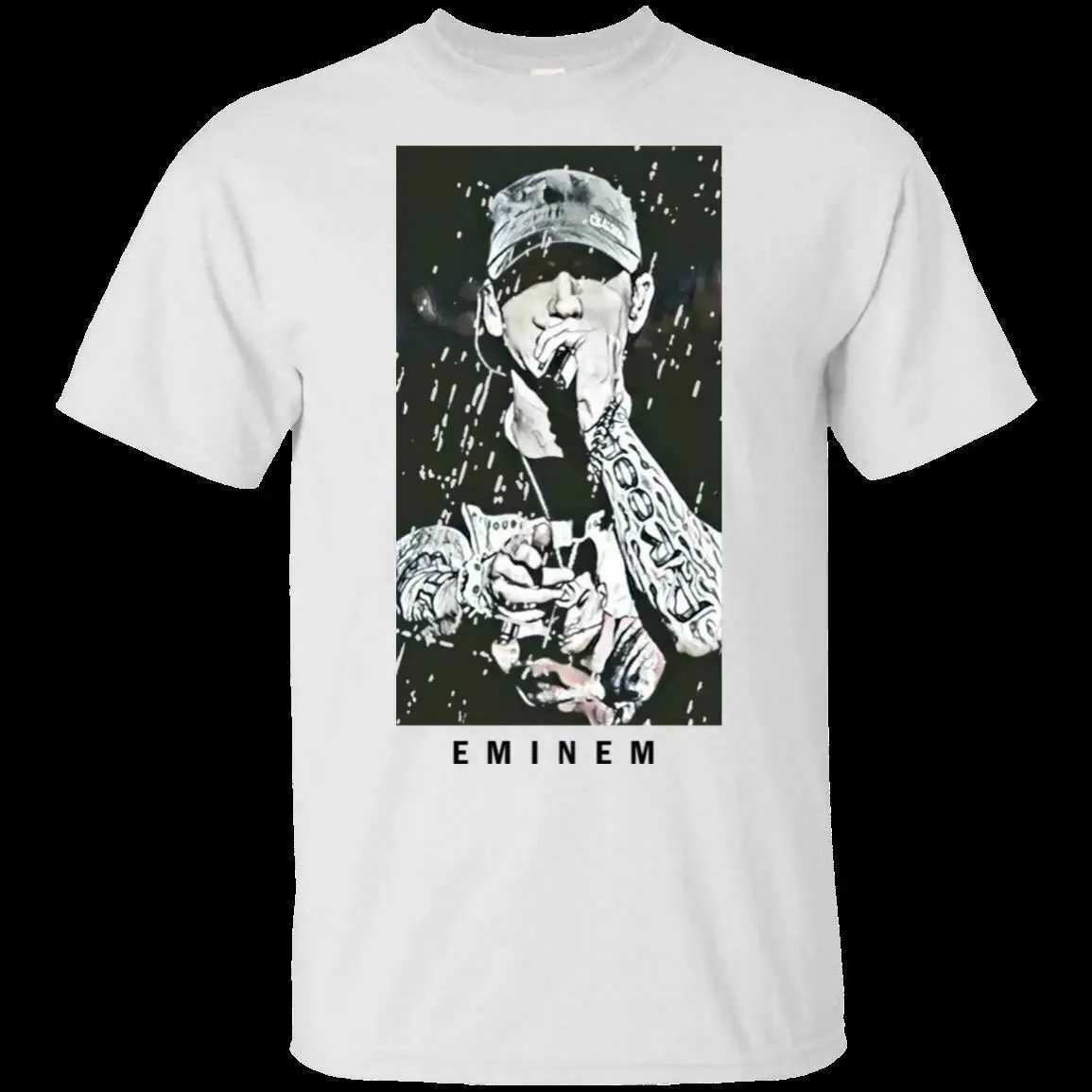 Новая футболка Eminem 2020 Rap Singer хип-хоп музыкальный Рэппер для мужчин и женщин белая