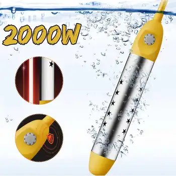 激安 2000ワット1.5メートル浮動電気ヒーターボイラー水加熱要素インジケータポータブル浸漬サスペンション浴室水泳プール