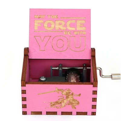 Star wars 1-Pink VIP6 деревянная рукоятка музыкальная шкатулка - Цвет: Star wars 1-Pink