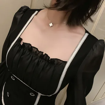 

Spring Summer Women Clothes 2020 Korean Vintage Women's Dresses Mesh Black Mini Party Dress Vestidos Ropa Mujer ZT5579