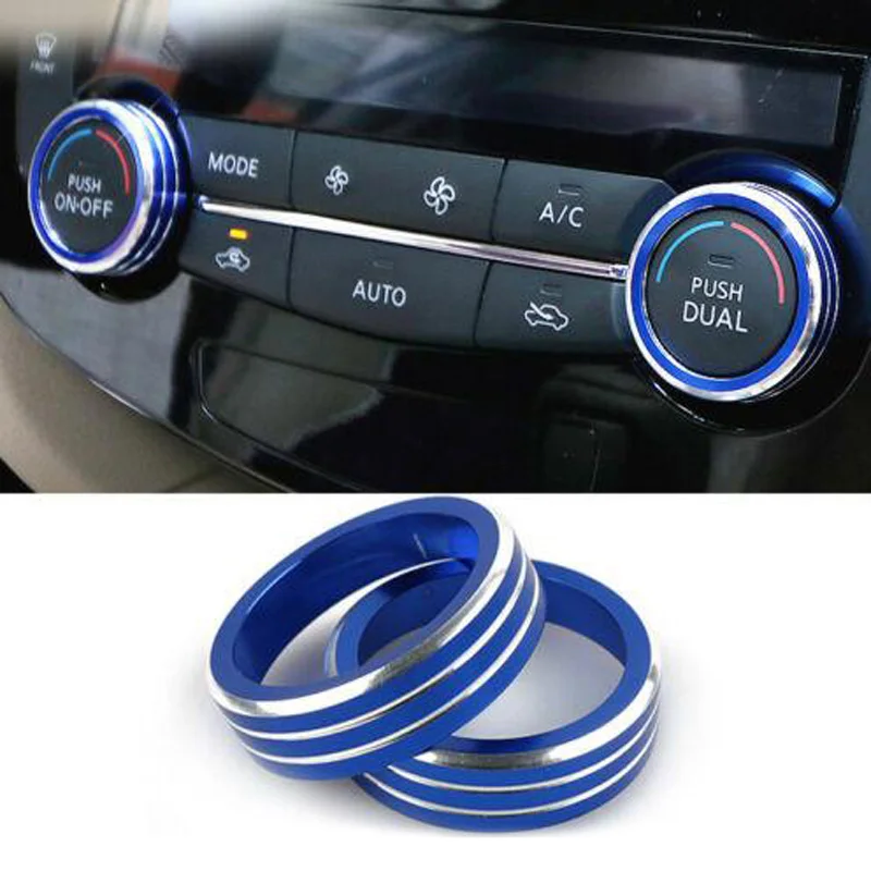 2 шт. AC климат контроль ручки кольца крышки для Nissan Rogue X-Trail- AC климат контроль ручка кольцо Крышка