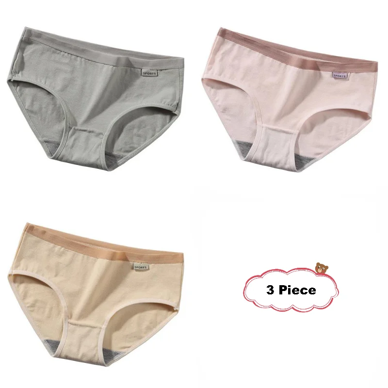 Women Underwear Japanese Panty  Lingerie Panties Cotton Simple - 3pcs  Underwear - Aliexpress