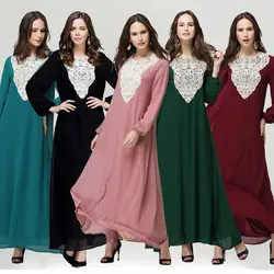 Модный мусульманский, арабский Рамадан абаи женское этническое женское платье макси ТРАПЕЦИЕВИДНОЕ ПЛАТЬЕ Femme плюс размер свободные