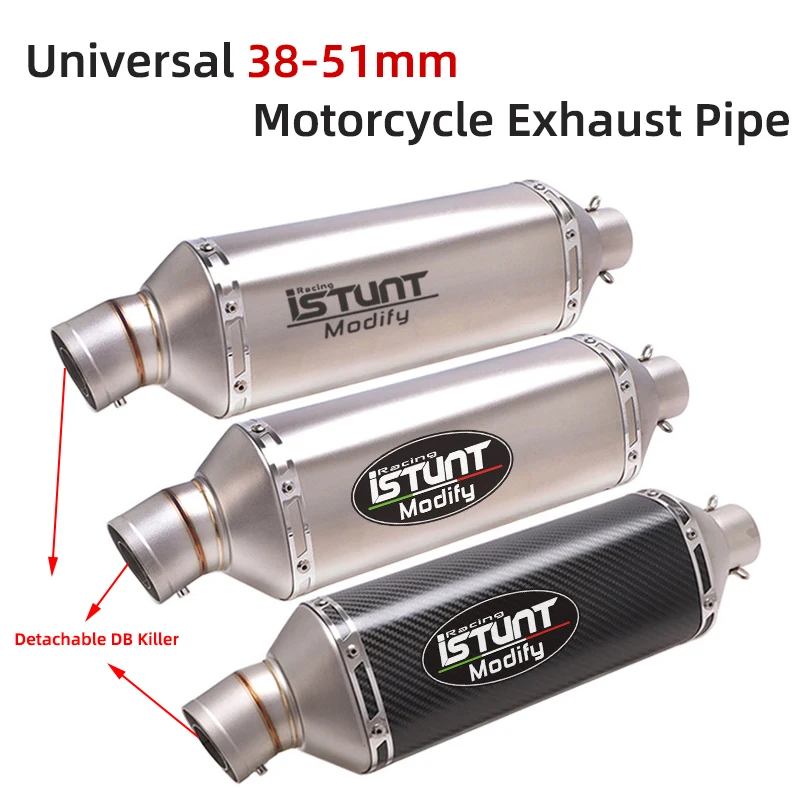 

Universal 38-51mm Motorcycle Modify Exhaust Pipe Escape System Muffler For DUKE 790 390 200 RC390 TRK502 Leoncino500 Carbon Tube