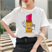 Best Price Women's T-shirt Lipstick cartoon im Print T-shirt Clothes White TShirt Harajuku Graphic T-shirt Fashion Landscape T-shirt Female Best Price Women's T-shirt Lipstick cartoon im Print T-shirt Clothes White TShirt Harajuku Graphic T-shirt Fashion Landscape T-shirt Female
